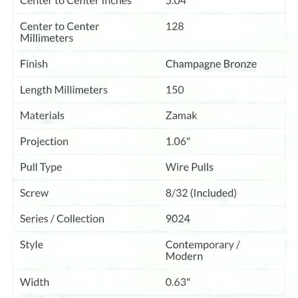 Richelieu Cabinet Metal Pull BP9024128 Hardware 4 pulls included - Picture 4 of 5